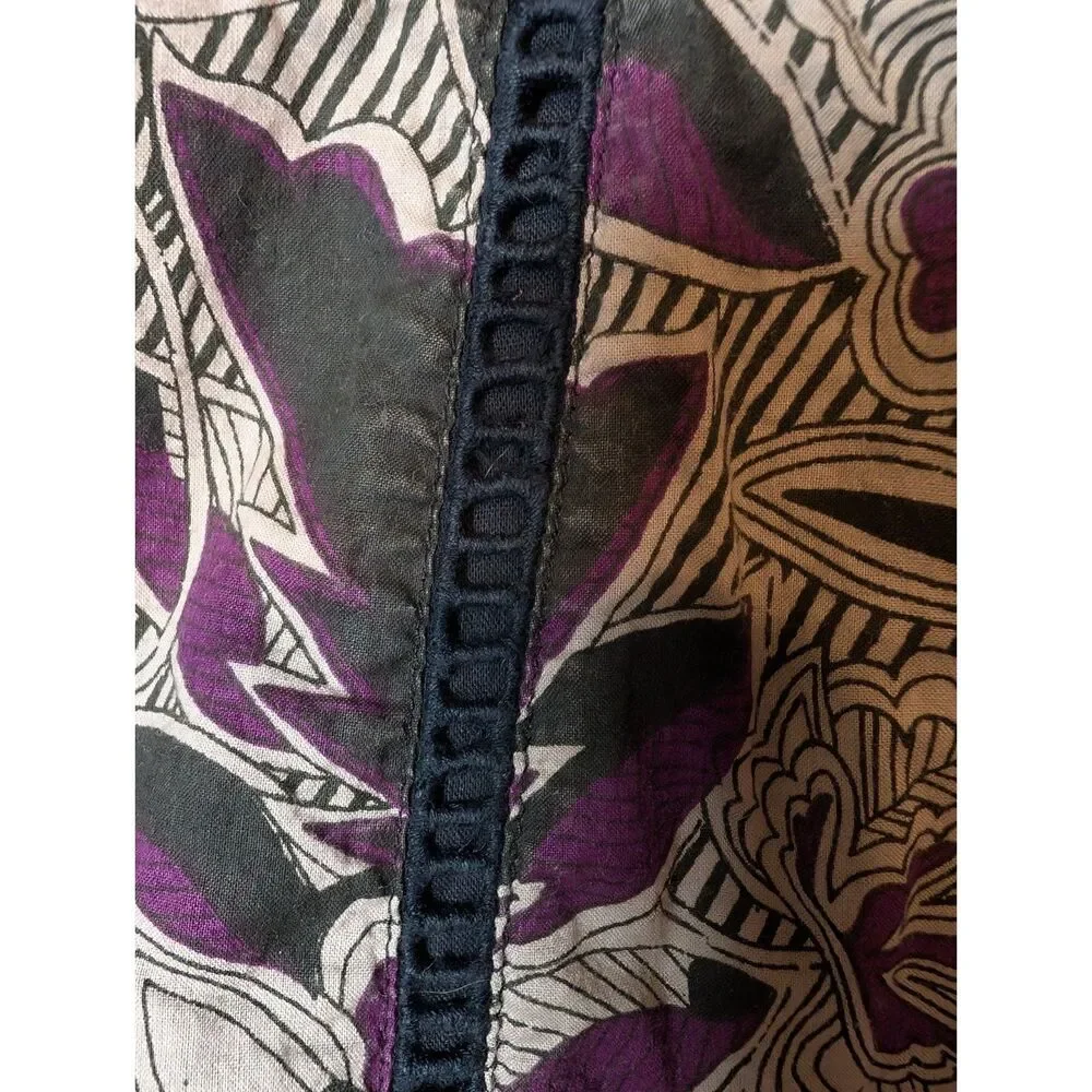 Austin Clothing Co Floral A-Line Skirt Size 2 Purple Black Gray  Classic Street